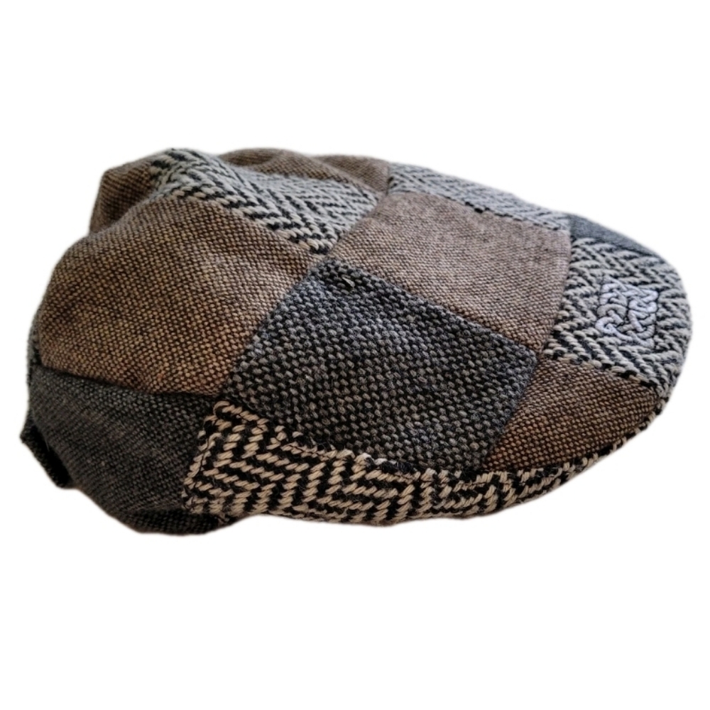 Patrick Francis Ireland Men Medium Newsboy Hat Flat Cap Patchwork Celtic Knot